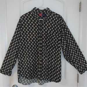 Mens M Black/Grey/Brown/Beige Long Sleeve Shirt
